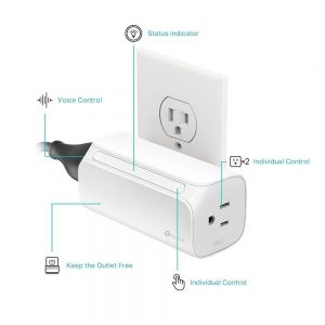 TP-Link HS107 - Ổ cắm điện thông minh 2 trong 1 Kasa 2-Outlet Smart Wi-Fi Plug