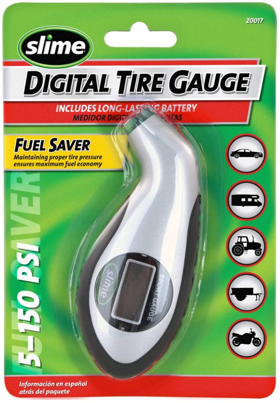 Dụng cụ đo áp suất lốp ô tô Slime Digital Tire Gauge