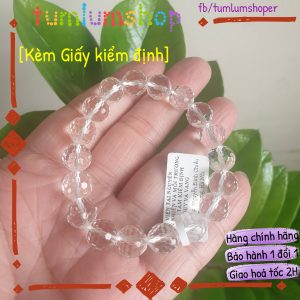 Vòng đeo tay nữ đá Thạch Anh trắng - Đá tự nhiên 100% trong suốt