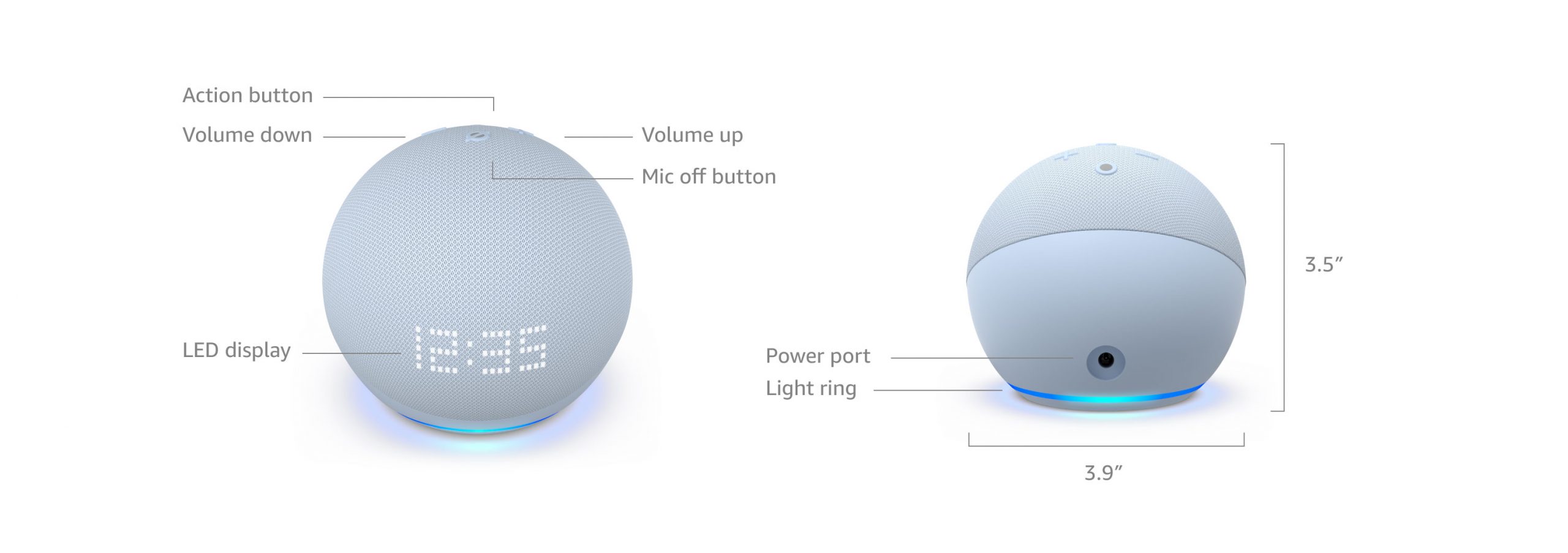 Loa thông minh Amazon Echo Dot 5 with clock thế hệ mới nhất 2022