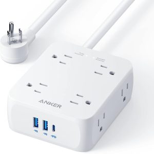 Ổ điện Anker 8 lỗ cắm AC 2 cổng USB và 1 cổng sạc USB-C 20W PD - Bảo vệ chống đột biến điện Surge Protector