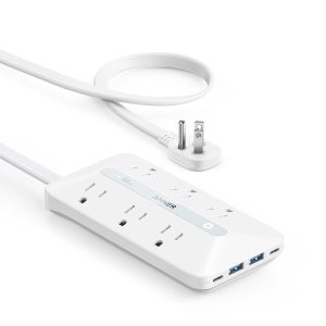 Ổ điện Anker thiết kế mới 2 cổng sạc USB-C 20W 6 lỗ cắm điện
