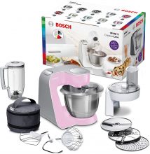 Máy nhồi bột Bosch MUM5 MUM58 CreationLine – Đánh trứng, xay sinh tố, bào rau củ – 1000W